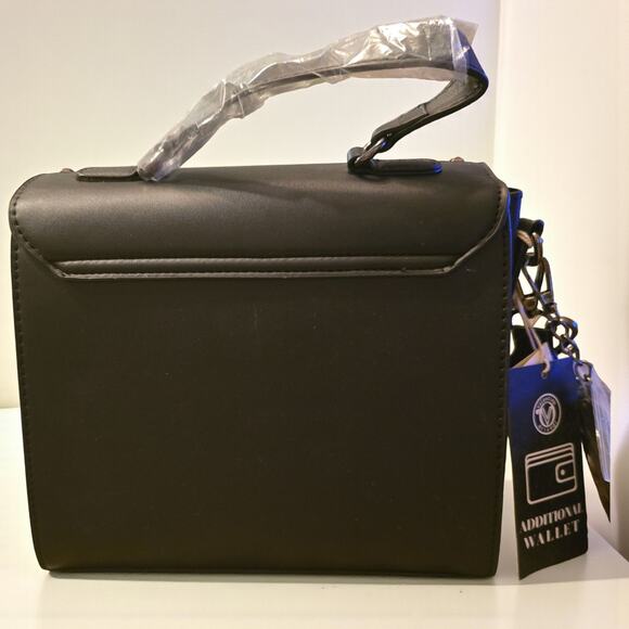 Valentino Orlandi Black Satchel V-2104 with Adjustable Strap and Wallet - NWT - Picture 2 of 4